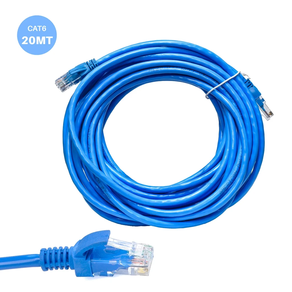 Patch Cord Cat6 20 Metros American Dakar PC6-20M Azul: ¡Conexión Gigabit Estable!