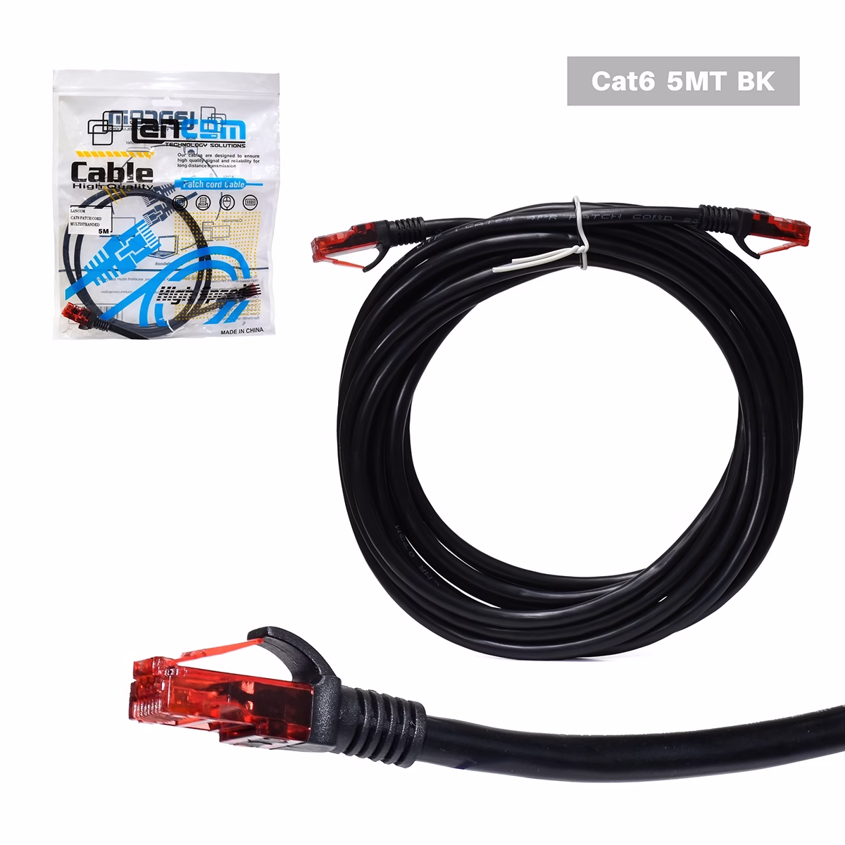 Patch Cord Cat6 5MT Negro Lancom ZZ PC CAT6 5M BK HD Multimedia PERU SAC Patch Cord Cat Metros Lancom ZZ PC CAT M BK Conexión Gigabit Estable y a tu Alcance