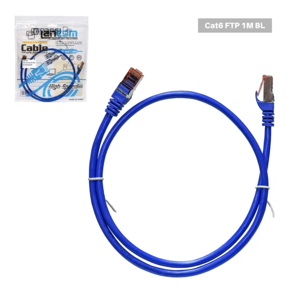 Patch Cord Cat6 FTP 1 Metro Azul Lancom ZZ-PC-FTP-1M-BL: ¡Conexión Gigabit Estable y Segura!