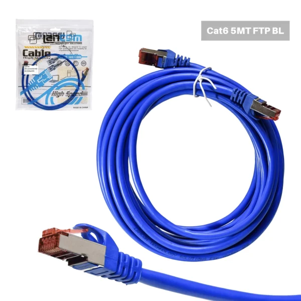 Patch Cord Cat6 FTP 5 Metros Azul Lancom ZZ-PC-FTP-5M-BL: ¡Conexión Gigabit Estable y Segura!