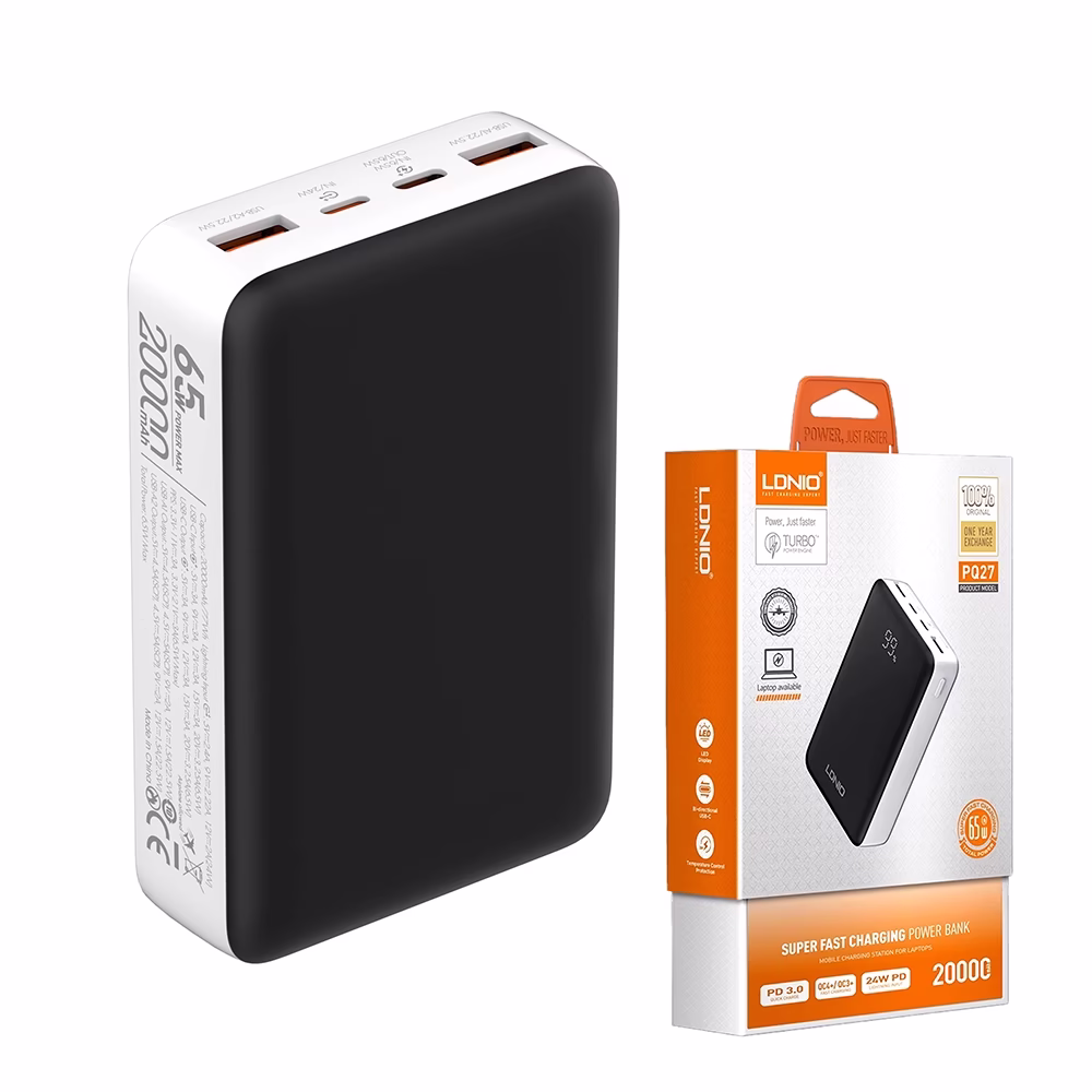 Power Bank LDNIO PQ mAh Carga Ultrarrápida de W para tus Dispositivos Power bank para Laptop Cargador Portátil para Tabletas Notebook y Laptop