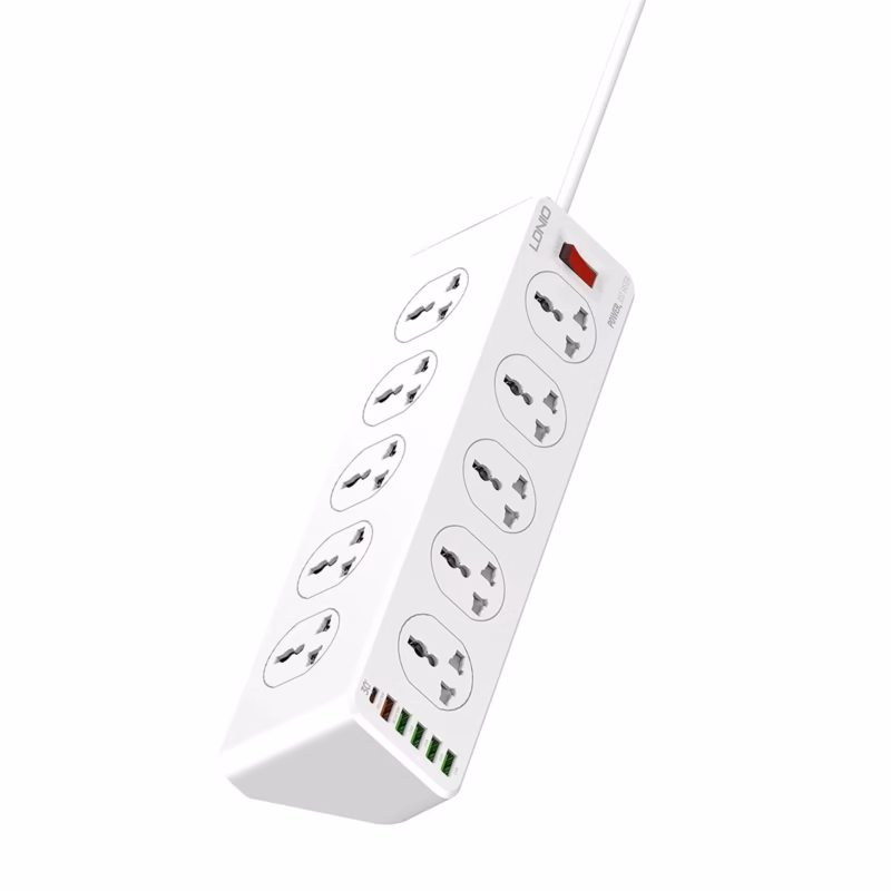 Regleta Eléctrica LDNIO SC  Metros  Tomas  Puertos USB y Carga Rápida