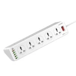 Regleta Eléctrica LDNIO SC10610: ¡2 Metros, 10 Tomas, 6 Puertos USB y Carga Rápida!, Extensión de corriente 10 tomas 6 USB, Supresor de 10 tomas