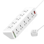 Regleta Eléctrica LDNIO SC10610: ¡2 Metros, 10 Tomas, 6 Puertos USB y Carga Rápida!, Extensión de corriente 10 tomas 6 USB, Supresor de 10 tomas