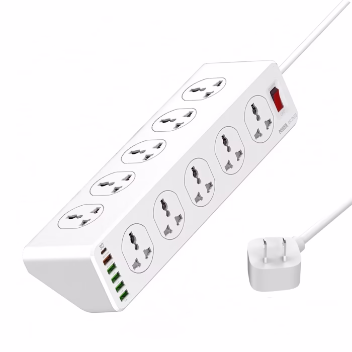 Regleta Eléctrica LDNIO SC  Metros  Tomas  Puertos USB y Carga Rápida Extensión de corriente  tomas  USB Supresor de  tomas