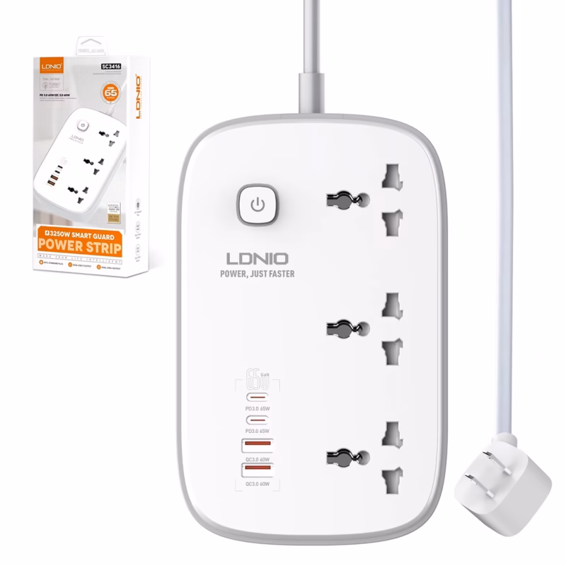 Regleta Eléctrica LDNIO SC Potencia tus Dispositivos con W GaN