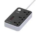 Regleta Eléctrica LDNIO SC3412: ¡3 Tomas, 4 Puertos USB y Carga Rápida!, Extensión de Corriente con USB, Regleta 2M con USB