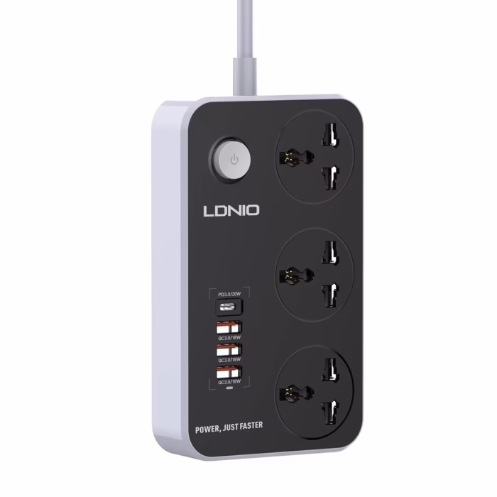 Regleta Eléctrica LDNIO SC  Tomas  Puertos USB y Carga Rápida Extensión de Corriente con USB Regleta M con USB