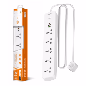 Regleta Eléctrica LDNIO SC5319: ¡5 Tomas, 3 Puertos USB y Carga Rápida!, Supresor de Pico con USB, Extensión Eléctrica con Puertos USB