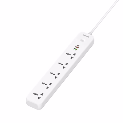 Regleta Eléctrica LDNIO SC5319: ¡5 Tomas, 3 Puertos USB y Carga Rápida!, Supresor de Pico con USB, Extensión Eléctrica con Puertos USB