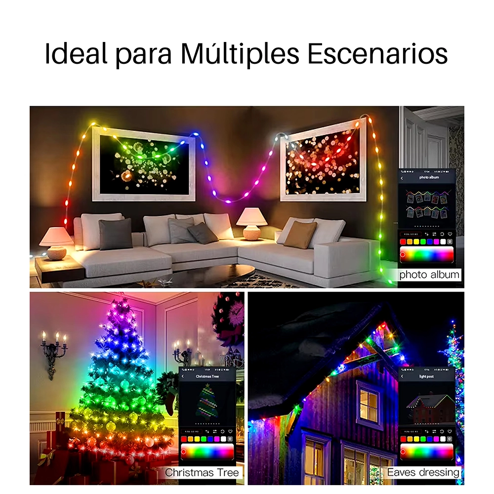 Tira Luz LED Decorativa 10 Metros | Luces RGBic Inteligente | Opalux OP-D10-RGB: Dale Vida a tus Espacios con Color