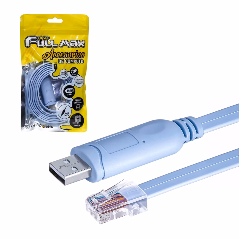 Cable Consola USB a RJ Serial RS High Full Max HFM C Conecta y Configura tus Dispositivos de Red