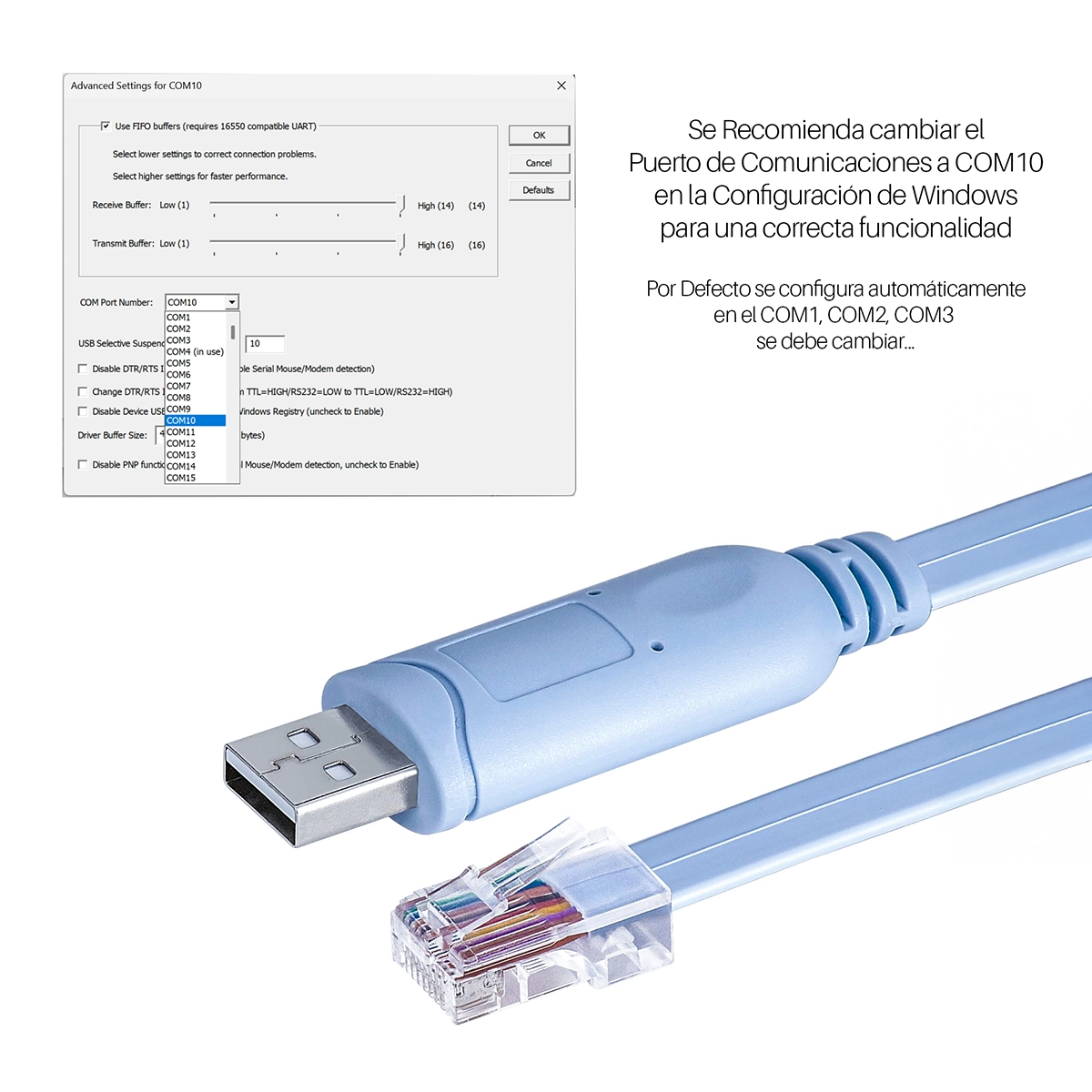 Cable Consola USB a RJ45 Serial RS232 High Full Max HFM-C16: ¡Conecta y Configura tus Dispositivos de Red!