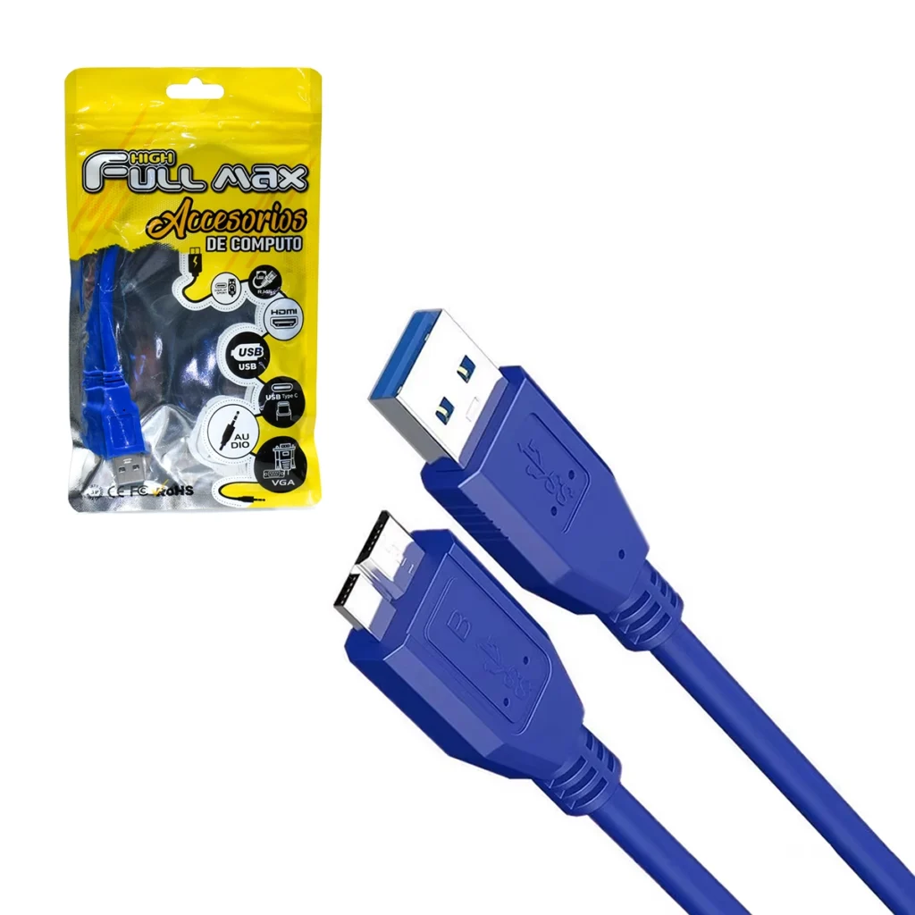 Cable USB 3.0 para Disco Duro Externo 30CM High Full Max HFM-U6-3: ¡Transferencias Ultrarrápidas!