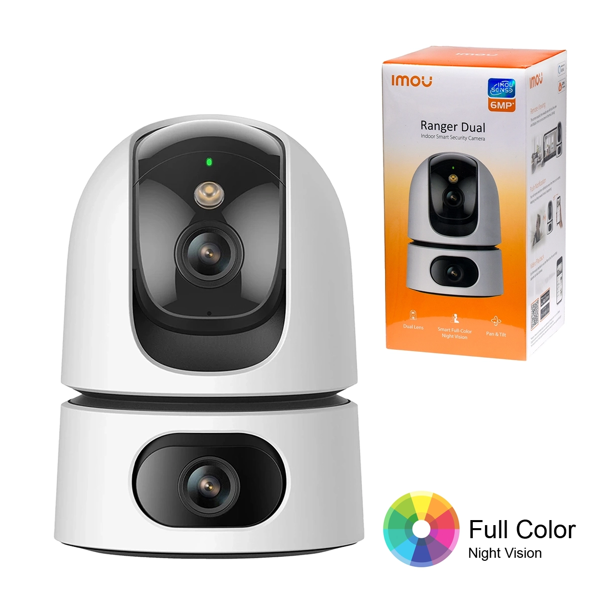 Cámara de Seguridad WIFI Interior 360° con Doble Lente 360° IMOU Ranger Dual IPC-S2XN-6MOWEB 6MPX, Cámara de Vigilancia con Doble lente, Imou Ranger Dual