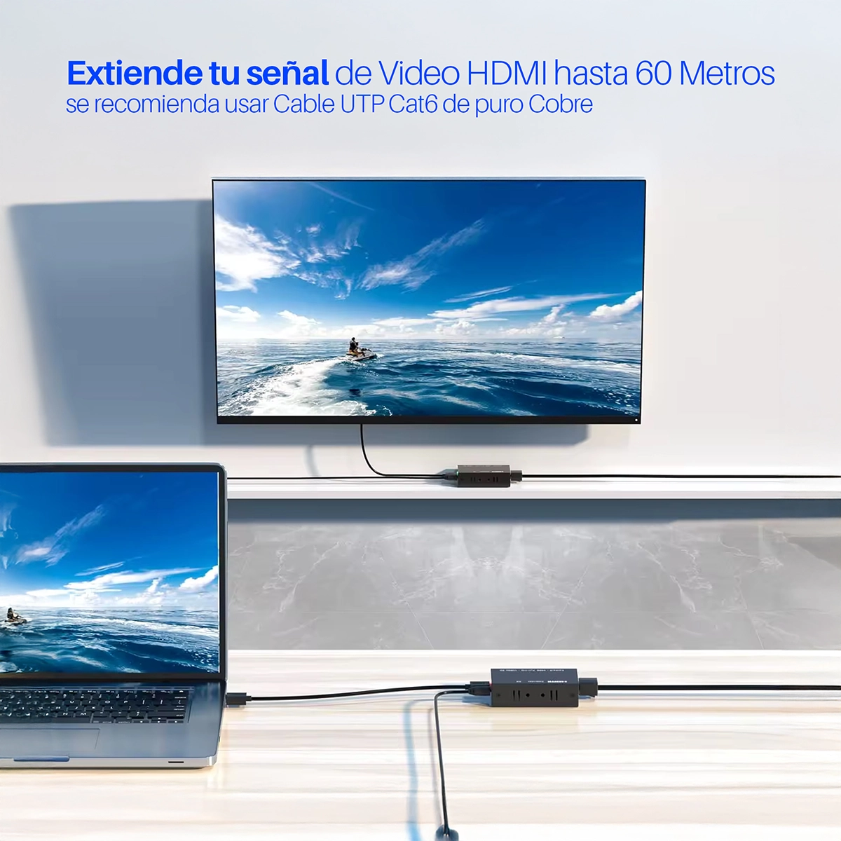 Extensor HDMI 60 Metros High Full Max HFM-S-86: ¡Lleva tu Señal HDMI a otro Nivel!, Extender HDMI 60 Metros