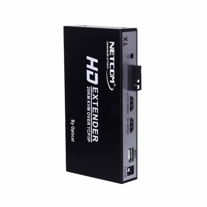 Extender HDMI KVM por Fibra Óptica KM NETCOM PE EX Conexión HD a Larga Distancia Extensor HDMI por Fibra Optica