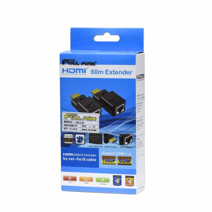 Extensor HDMI  Metros compacto High Full Max HFM S  Lleva tu Señal HDMI Más Lejos Extender HDMI MT por Cable de Red