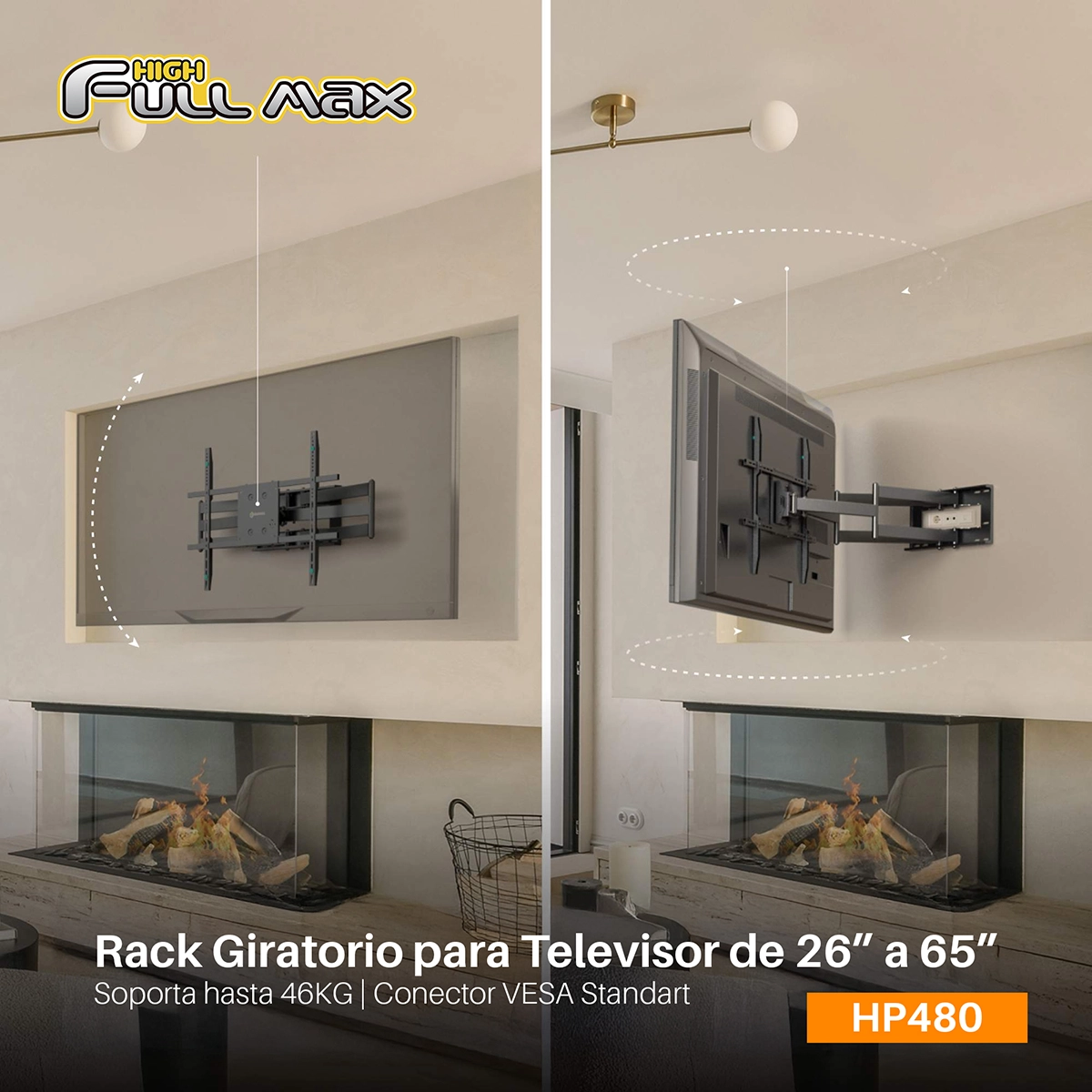 Rack para TV 26" a 65" High Full Max HP480: ¡El Soporte Perfecto para tu Pantalla Gigante!