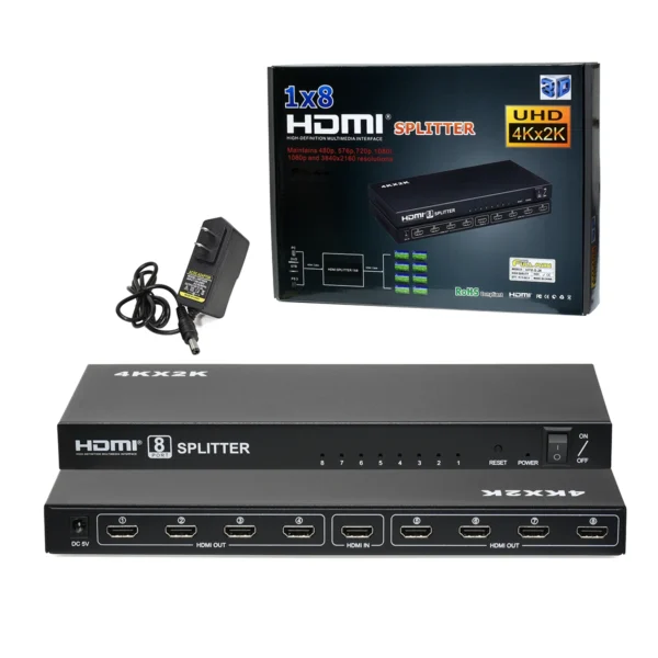 Splitter HDMI 1x8 4Kx2K High Full Max HFM-S-26: ¡Multiplica tu Señal HDMI a 8 Pantallas!