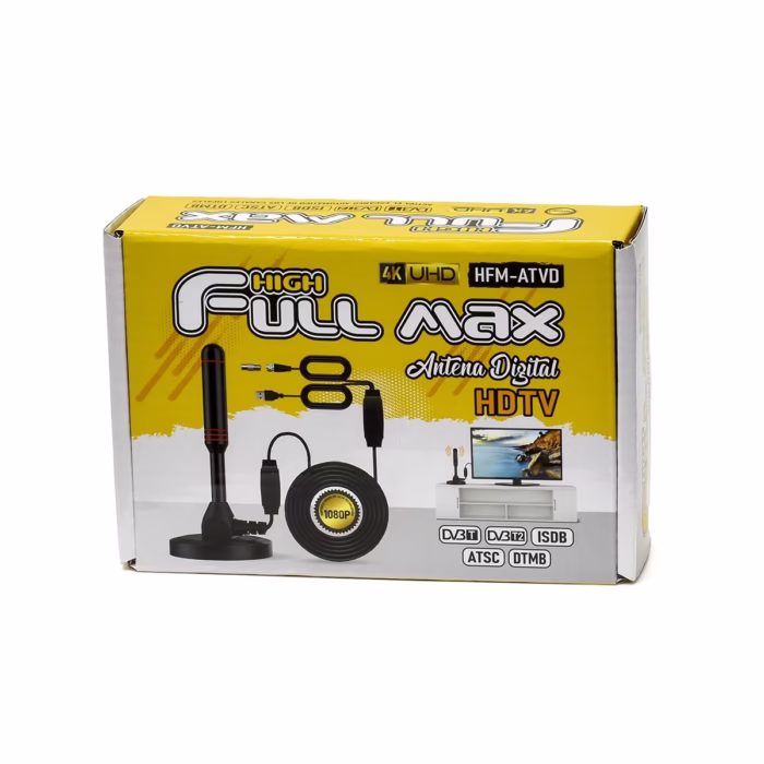 Antena Digital Amplificada High Full Max HFM ATVD Señal TDT HD Nítida y Potente