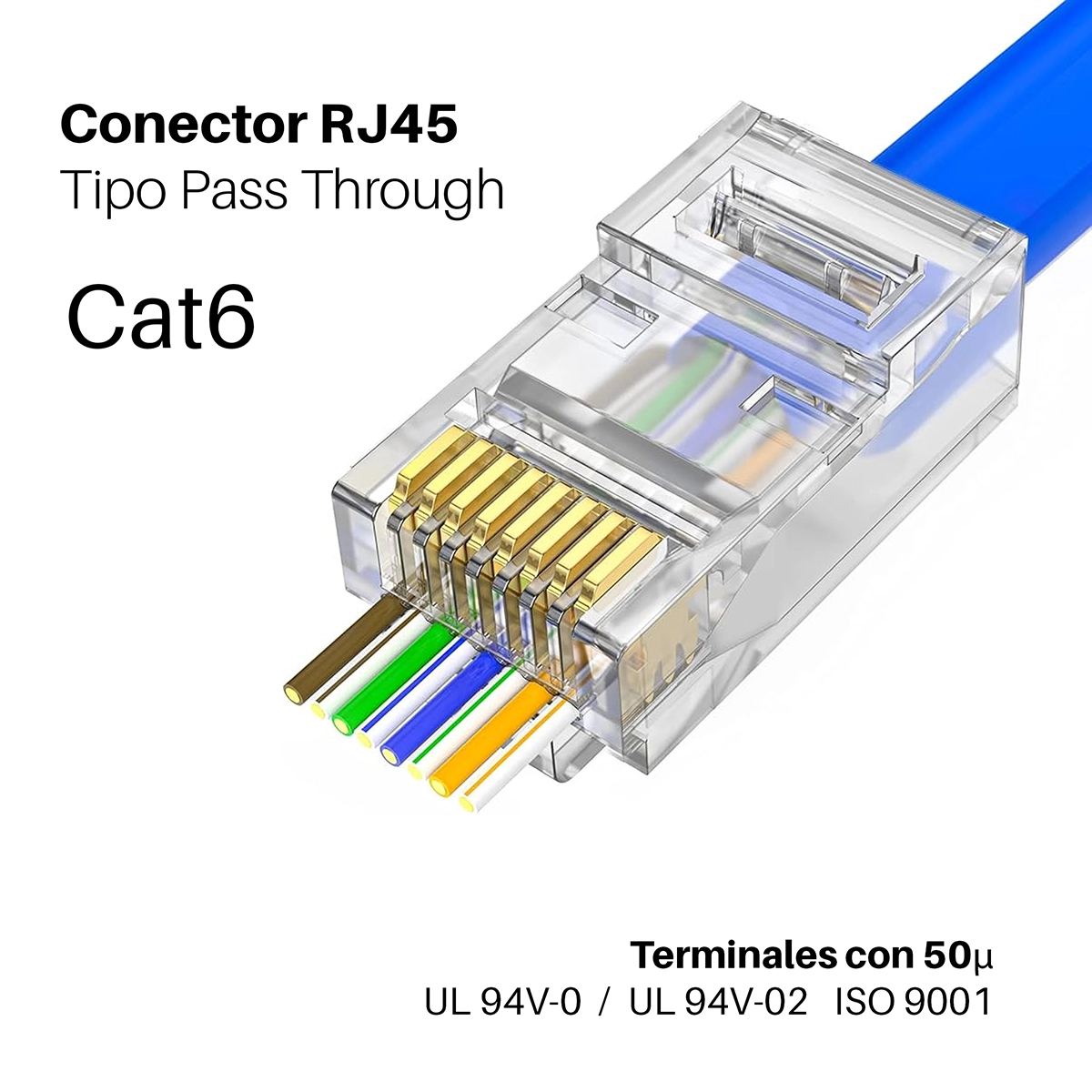 Conectores RJ45 Cat6 Pass Through LT USA LT-106EZ-50U: ¡Conexiones de Red en Alta Calidad!