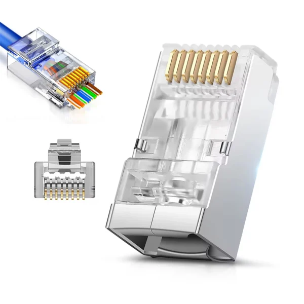 Conectores RJ45 Cat6 Pass Through Apantallados GP-121-U6: ¡Conexiones de Red de Alto Rendimiento!, Pack de 30 Piezas