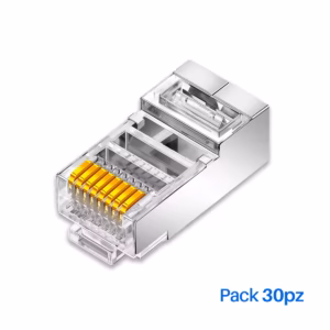 Conectores RJ45 Cat6 Pass Through Apantallados GP-121-U6: ¡Conexiones de Red de Alto Rendimiento!, Pack de 30 Piezas