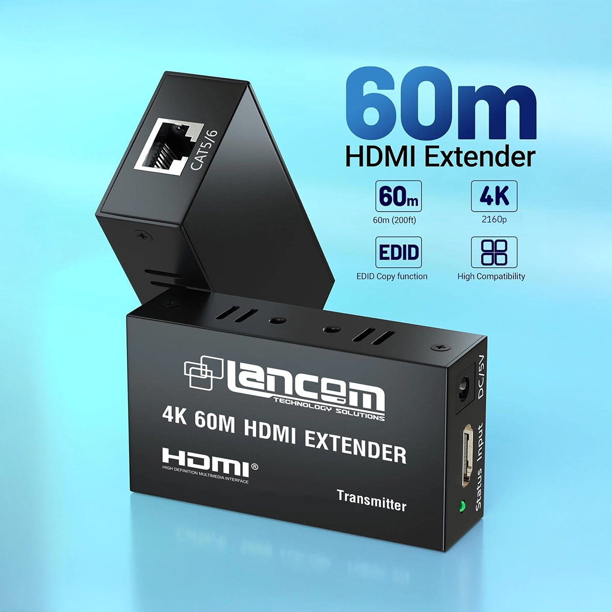 Extensor HDMI 4K 60 Metros Lancom LTS-60-4: ¡Ultra Alta Definición a Larga Distancia!, Extender HDMI 4K 60 Metros