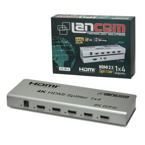 ¡Amplía tu Visión con el Splitter HDMI 1x4 Lancom LTS-911-4! | V2.0 4K@60Hz | Ultra HD 2160p, Divisor HDMI 1x4, 4K HDMI Splitter