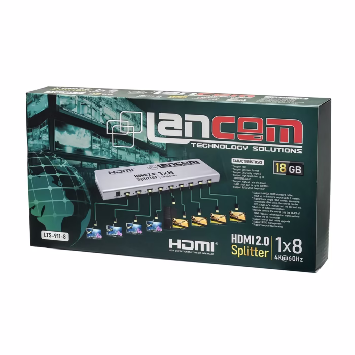 Splitter HDMI x Lancom LTS   | KHz Multiplica tu Señal HDMI a  Pantallas Splitter HDMI K Lancom