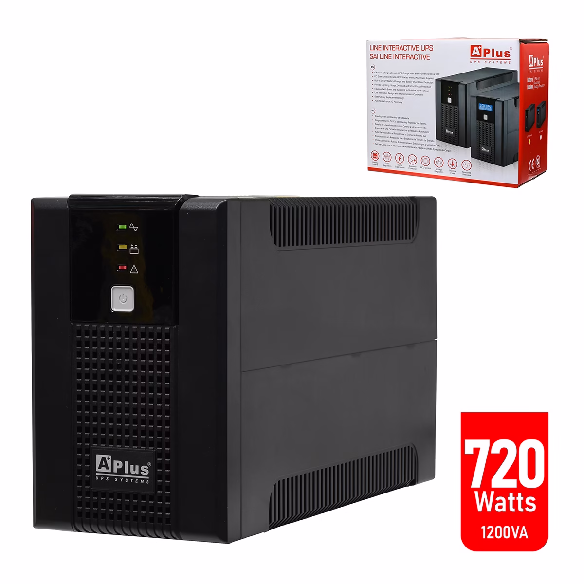 Unidad UPS de 1200VA 750W Plus Shield A+ Plus5e 1200UN___ HD Multimedia PERU SAC UPS VA W Plus Shield A Pluse UN Protege tus Equipos de Cortes de Energía