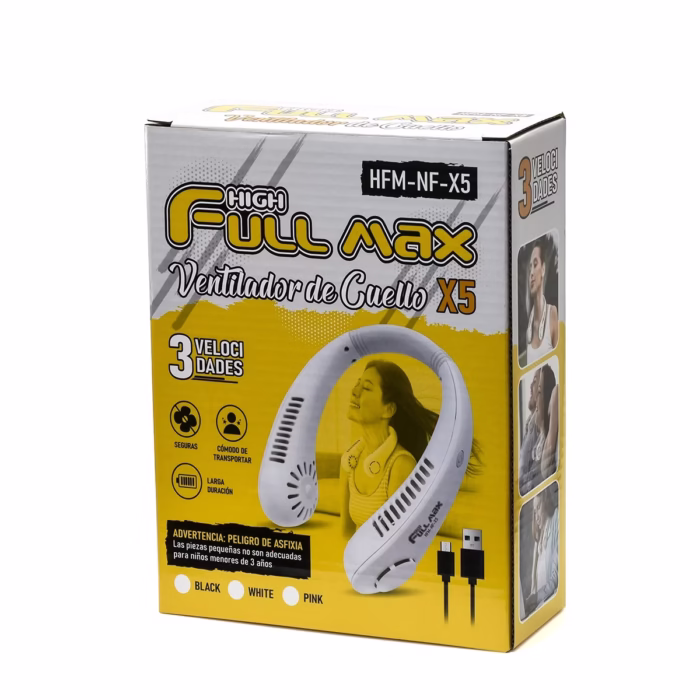 Ventilador de Cuello Portátil High Full Max HFM NF X Tu Brisa Personal Refrescante