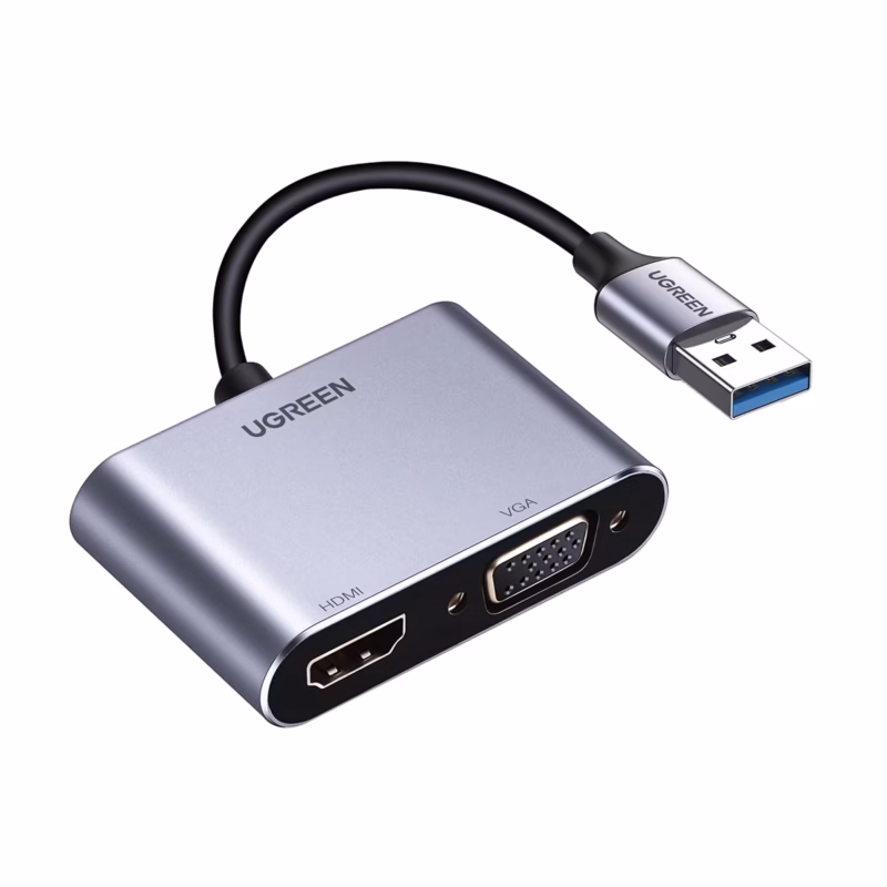 Adaptador USB a HDMI  VGA Ugreen CM Doble Pantalla para Mayor Productividad