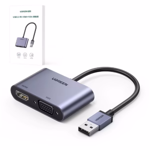 Adaptador USB a HDMI  VGA Ugreen CM Doble Pantalla para Mayor Productividad