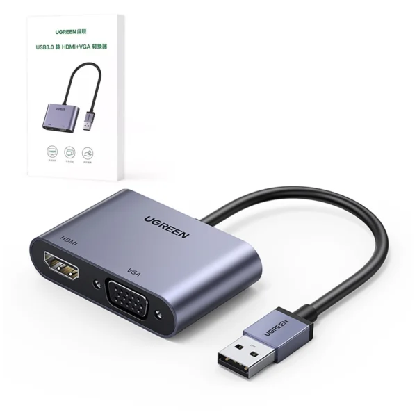 Adaptador USB a HDMI + VGA Ugreen CM449: ¡Doble Pantalla para Mayor Productividad! Ugreen 20518