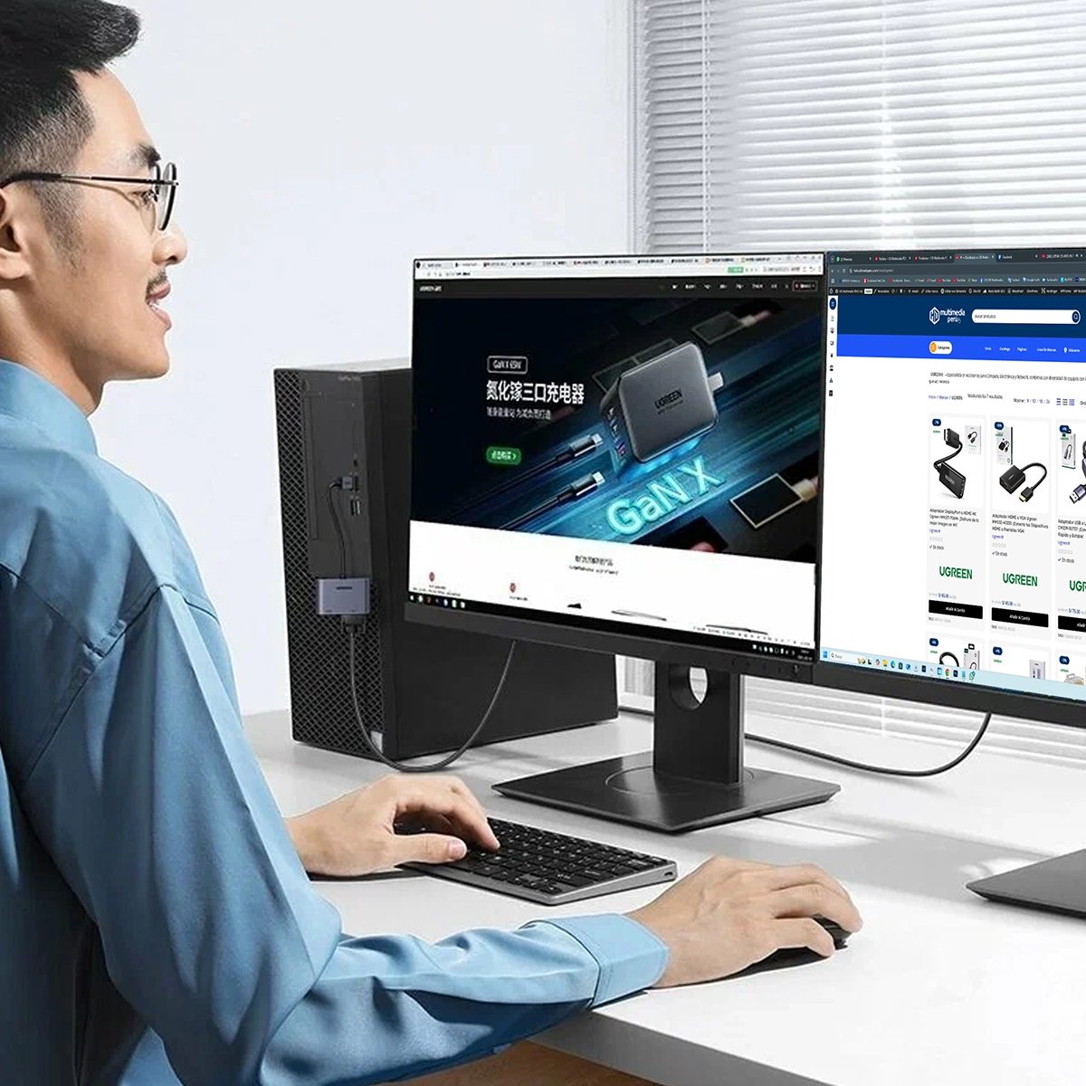 Adaptador USB a HDMI + VGA Ugreen CM449: ¡Doble Pantalla para Mayor Productividad! Ugreen 20518