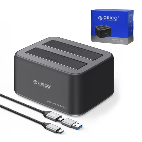 Base para Disco Duro de 2 Puertos USB-C ORICO 6829C3-V1: Acceso Rápido y Seguro a tus Datos