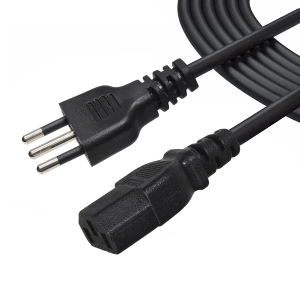 Cable de Poder Tipo L (Italiano) a C13 3x16AWG American NET GP-130-3L-3x16: Conexión Segura y Certificada para tus Equipos, Cable de Poder 3 en Línea, Enchufe 3 Conector Redondo