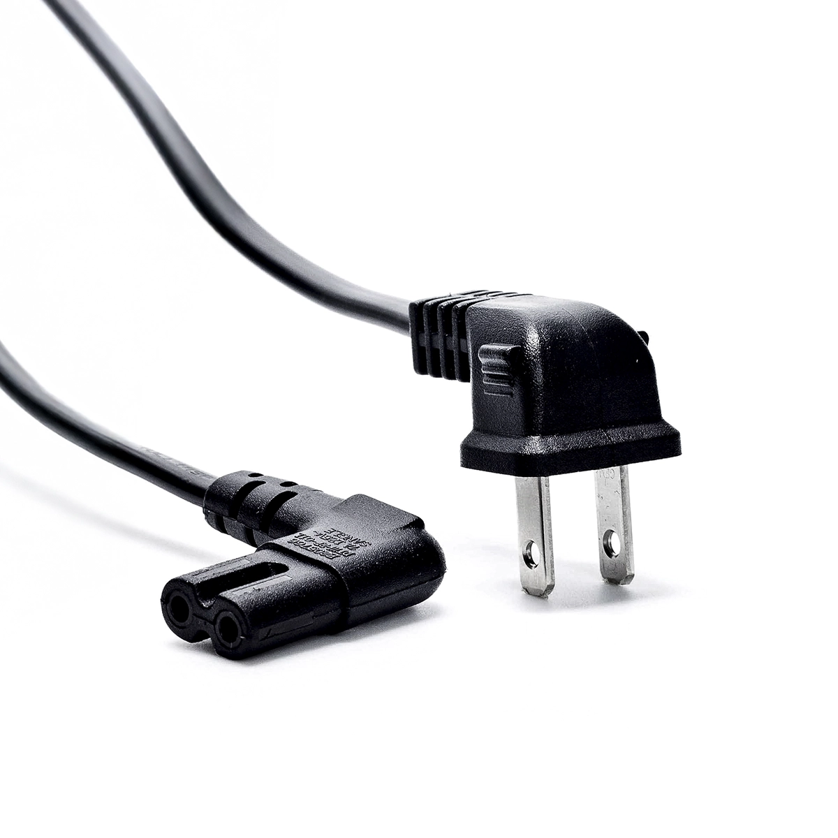 Cable de Poder Tipo 8 con Terminal de 90° American NET GP-132-L-180MM: Conexión Segura y Ahorro de Espacio, Enchufe Plano de 90°, Conector C7 de 90 Grados