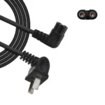 Cable de Poder Tipo 8 con Terminal de 90° American NET GP-132-L-180MM: Conexión Segura y Ahorro de Espacio, Enchufe Plano de 90°, Conector C7 de 90 Grados