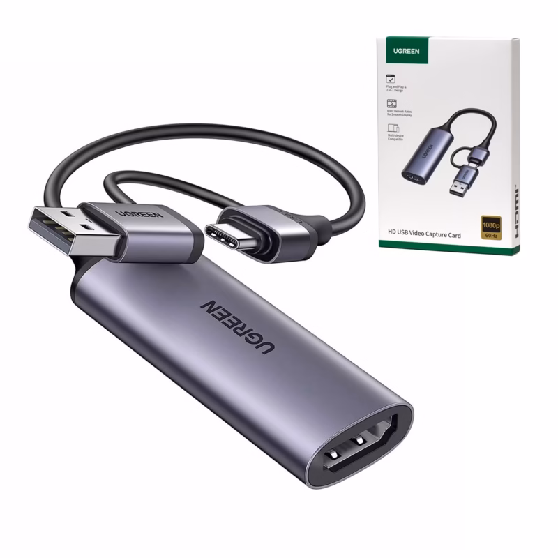 Capturadora HDMI UGREEN CM  Graba y Transmite en pHz con Ultra Baja Latencia