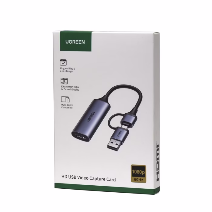 Capturadora HDMI UGREEN CM  Graba y Transmite en pHz con Ultra Baja Latencia