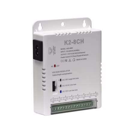 Fuente de Alimentación Conmutada 12V/13.5V/15V 8A (96W) 8 Canales American NET GP-K1-8CH: Energía Multivoltaje para tus Sistemas, Fuente de 8 Canales para Cámara de Seguridad