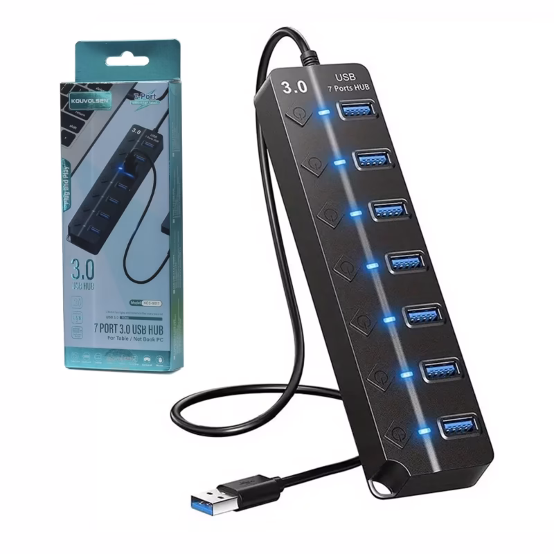 Hub USB  de  Puertos con Interruptores Individuales American NET GP P VS Expande tu Conectividad a Máxima Velocidad