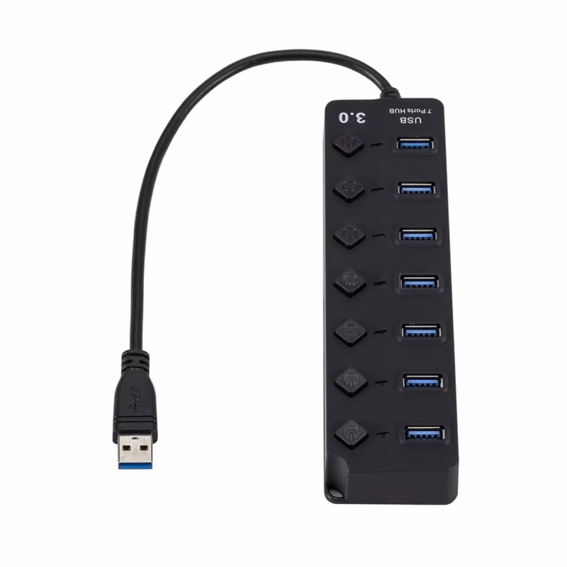 Hub USB  de  Puertos con Interruptores Individuales American NET GP P VS Expande tu Conectividad a Máxima Velocidad