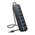 Hub USB 3.0 de 7 Puertos con Interruptores Individuales American NET GP256-7P-3VS: Expande tu Conectividad a Máxima Velocidad, USB HUB 7 Puertos 3.0 Toma Independiente