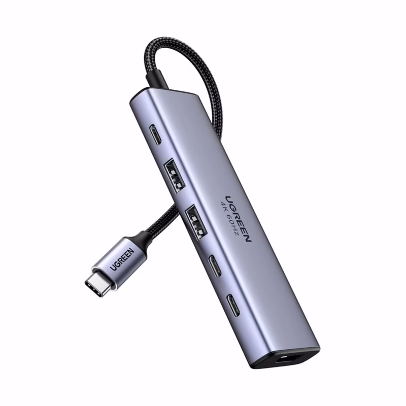 UGREEN CM511 35999 Adaptador USB-C 6-en-1 HDMI 4K 60Hz____01 Adaptador USB C en UGREEN CM Convierte tu USB C en un Centro Multimedia