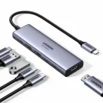 Adaptador USB-C 6 en 1 UGREEN CM511: ¡Convierte tu USB-C en un Centro Multimedia!, Docking USB-C con 2 USB-C de 10Gbps