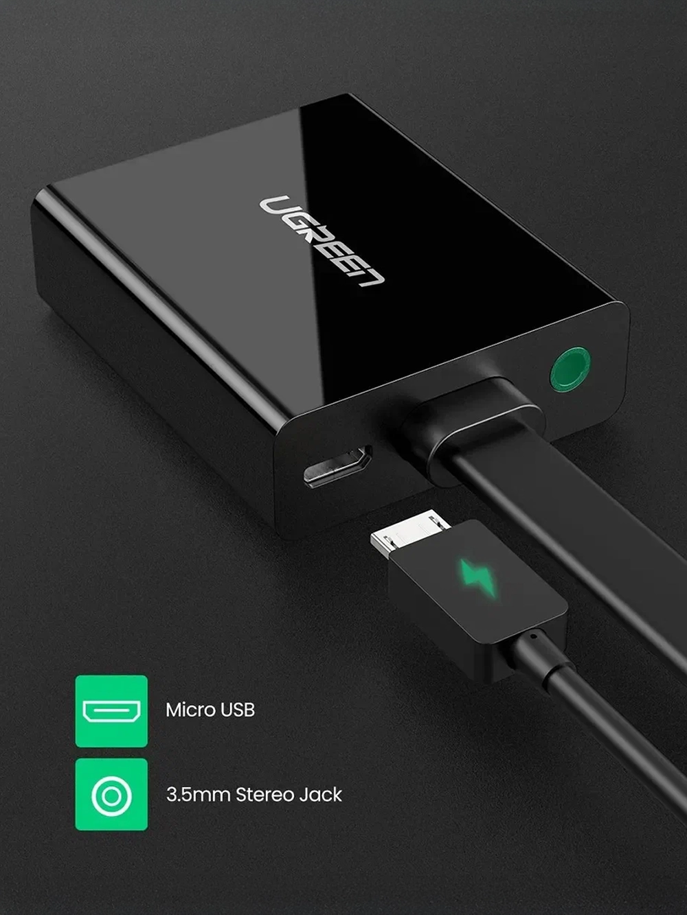 Adaptador HDMI a VGA con Audio Ugreen MM103 (40248): Conecta tus Dispositivos Modernos a Pantallas VGA